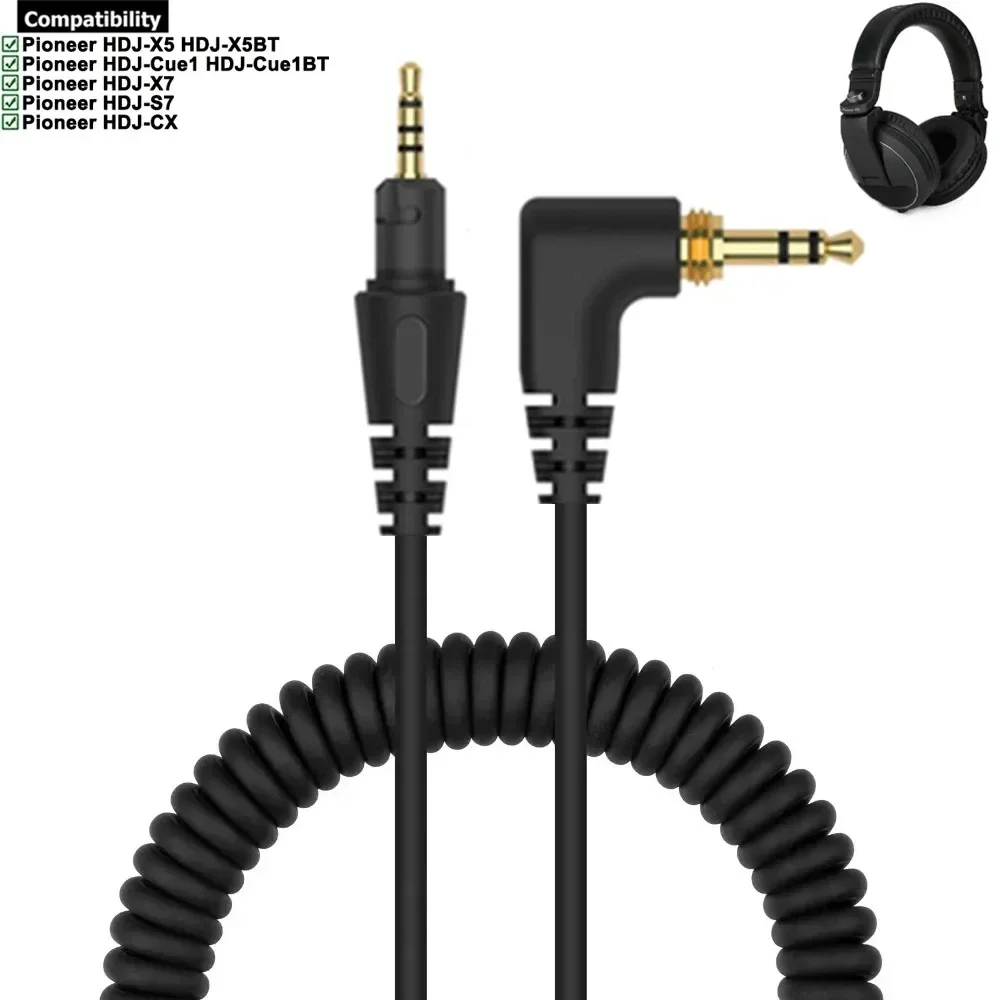 Replacement Spring Cable Extension Cord For Pioneer DJ HDJ-Cue1 Headphones