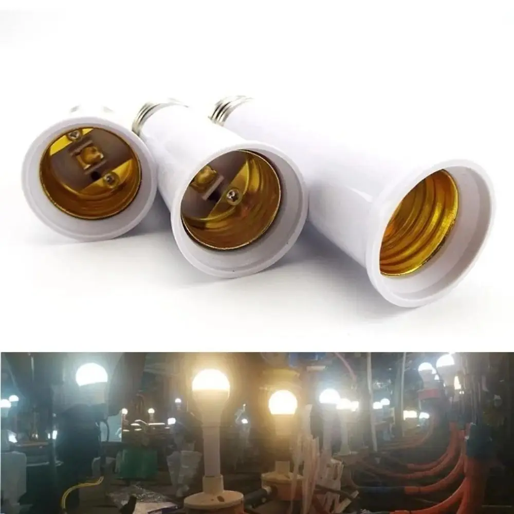 Lighting Parts Plastic E27 To E27 Extender 65mm/95mm/120mm White Lamp Holder Base Extend Extension Socket