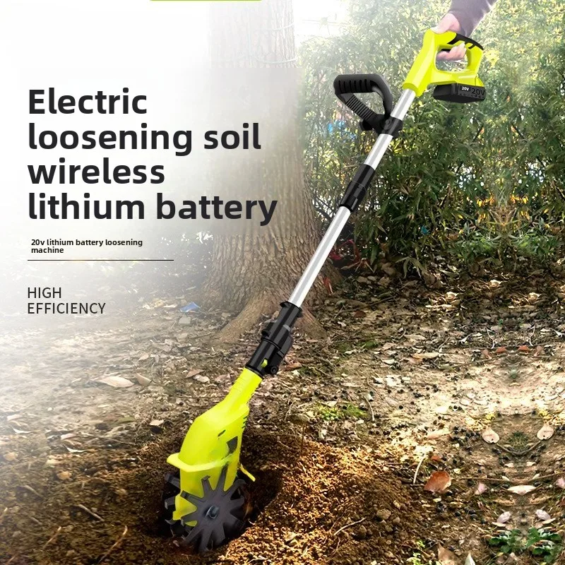 Lithium Battery Mini Tilling Machine Ground Loosening Tool Farming Equipment Light‑Duty Domestic Electric Rotating Digger