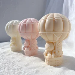 Teddy Bear in A Balloon Candle Mold Valentine's Day Gift idea sitting Bear Hot Air Balloon Silicone Mold Home Decor Wedding Gift