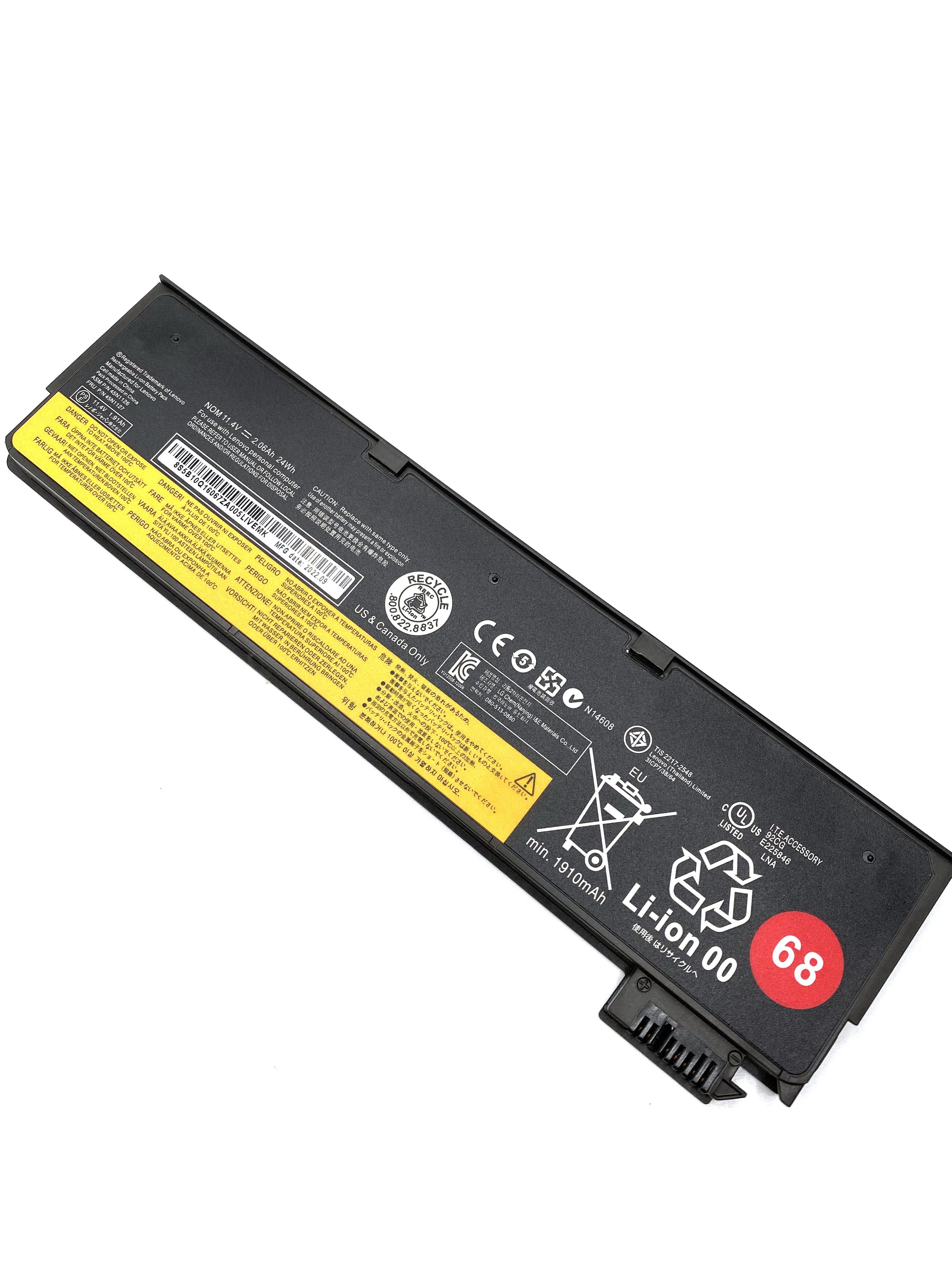 Bateria original do portátil para Lenovo ThinkPad, ThinkPad X240, T440S, T440, X250, T450S, X260, S440, S540, L450, L470, 45N1125, 45N1126, 01AV460