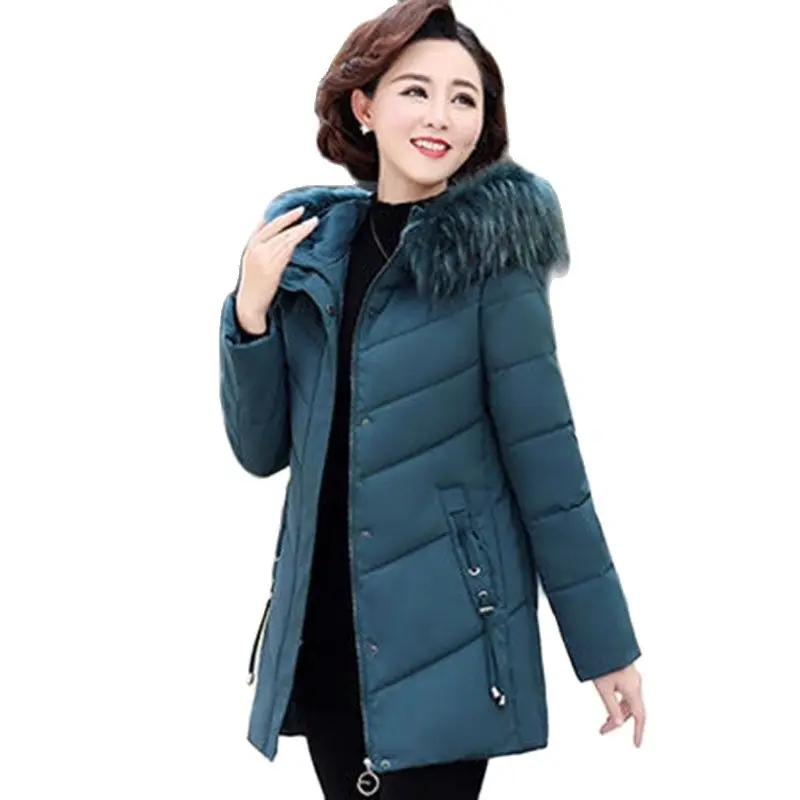 

Anti-season Clearance Fashion Down For Middle-aged And Elderly Women Large Size Fur Collar To Keep Warm And Winter Coat