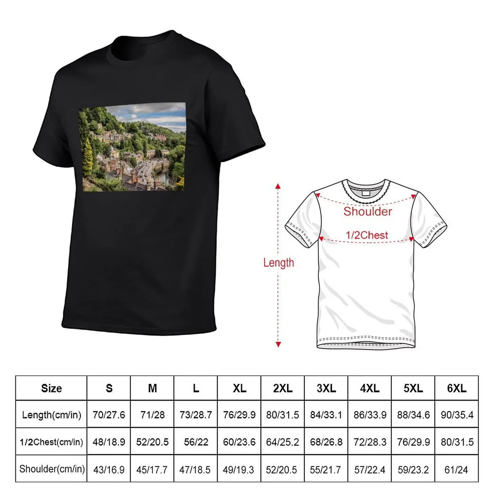 #216 Matlock Bath in the Peak District National Park. T-Shirt summer clothes blue archive tshirts for men