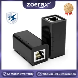 Zoerax 1 pces rj45 conector cabo de extensão ethernet para cat7 cat 6 cat5e adaptador extensor de rede para cabo ethernet fêmea