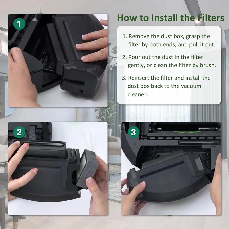 ชิ้นส่วนตัวกรอง HEPA สำหรับ iRobot Roomba E I & J ชุด I7 I7 +/PLUS I3 I3 + I6 I6 I4 + I8 I8 + E5 E6 E7ตัวกรองเครื่องดูดฝุ่น