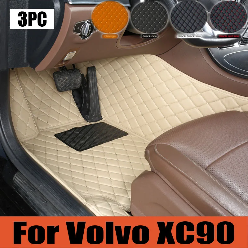 Car Floor Mat For Volvo XC90 MK1 2002~2014 7seat Dirt-resistant Leather Mat Cubre Pisos Para Autos Car trunk mat Interior Part