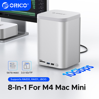 ORICO MiniTower M.2 SSD 3.5 inch Hard Drive Enclosure Type C Docking Station Desktop Hybrid Storage System DAS for Mac Mini M4