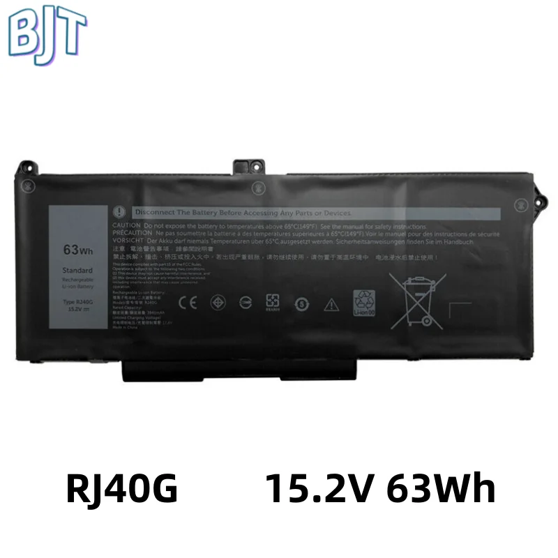 15.2V 63Wh RJ40G Laptop Batteries New for Dell Latitude 14 5420 Latitude 15 5520 Precision 15 3560 F3T9T 075X16