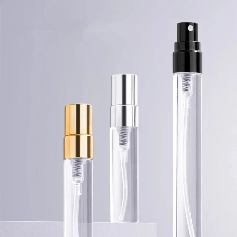 زجاجات عطر من الزجاج الشفاف ، زجاجة بخاخ بمضخة قابلة لإعادة الملء ، قوارير بخاخ عطر فارغة شفافة ، 5 من من 50 في اللوت