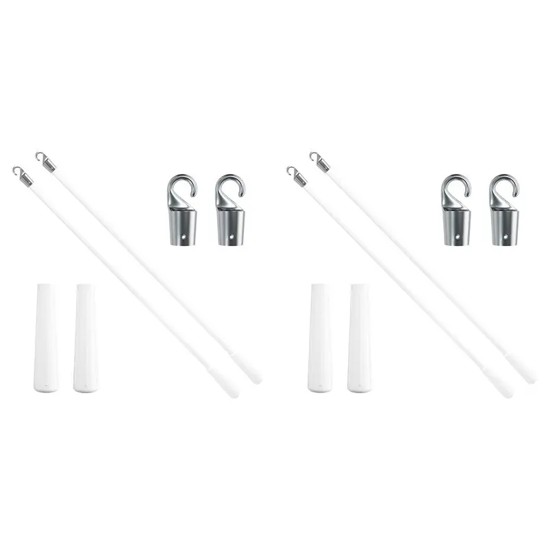 ABCA-4 Pcs 17 Inch Blind Wand, Vertical Blinds Replacement Parts With Hook And Grip, Fiberglass Blind Tilt Wand, For Window