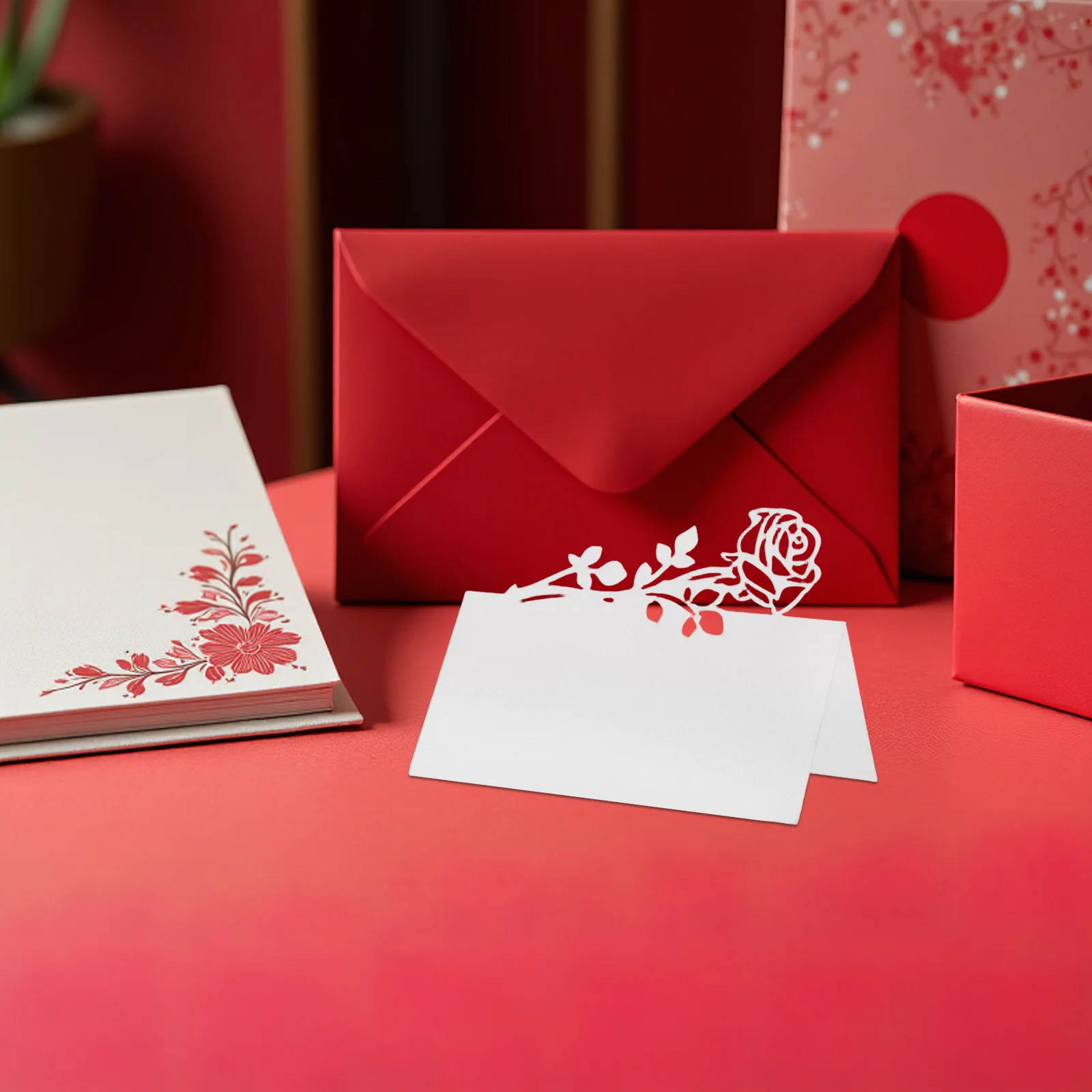 

50pcs Wedding Place Rose Floral Design Printable Writable Table Name Cards For Bridal Party Dinner Events Wedding Invitation