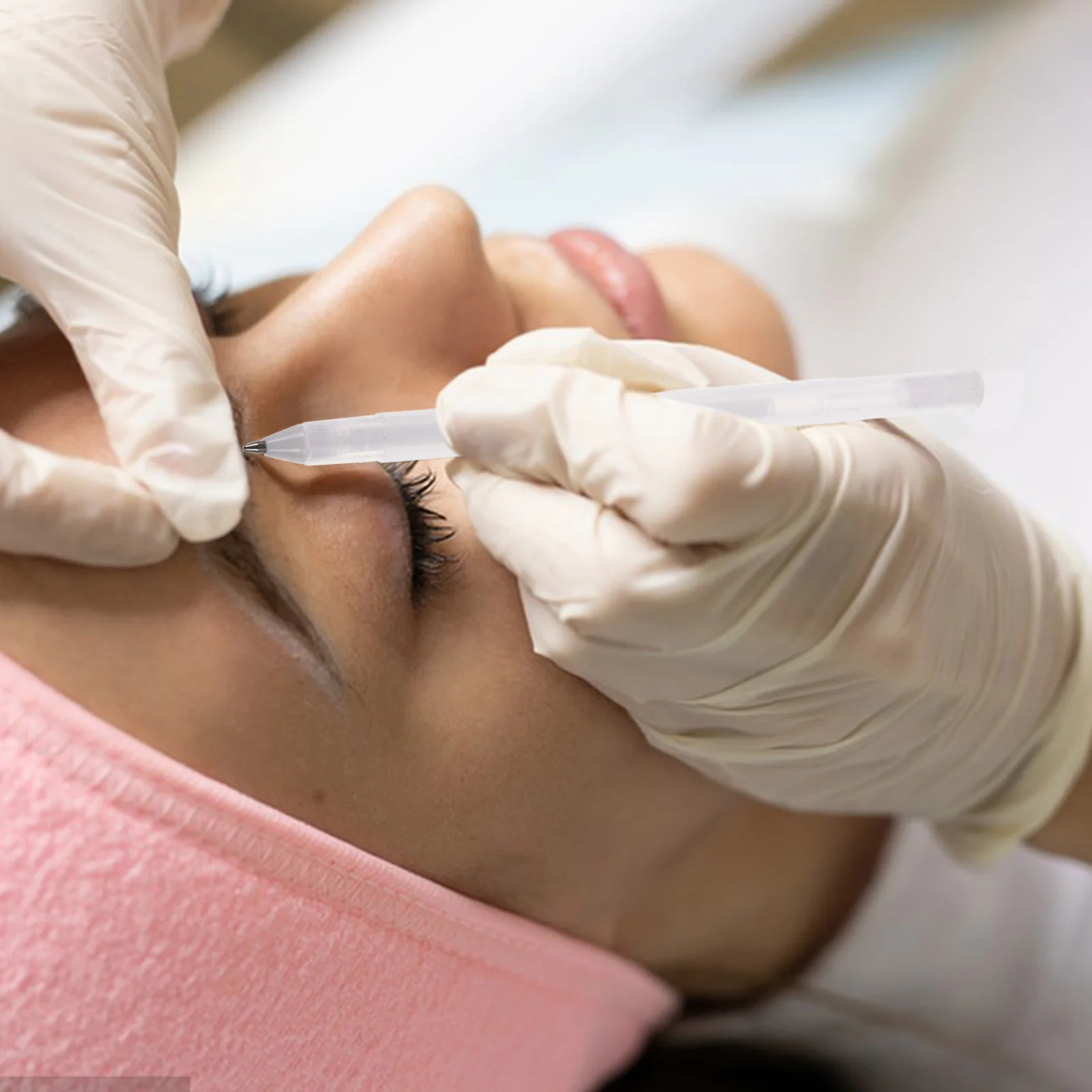 

5Pcs Eyebrow Mapping Pencil White Gel Pen Fine Point Tip Tattoo Stencil Markers Waterproof Design Easy to Clean