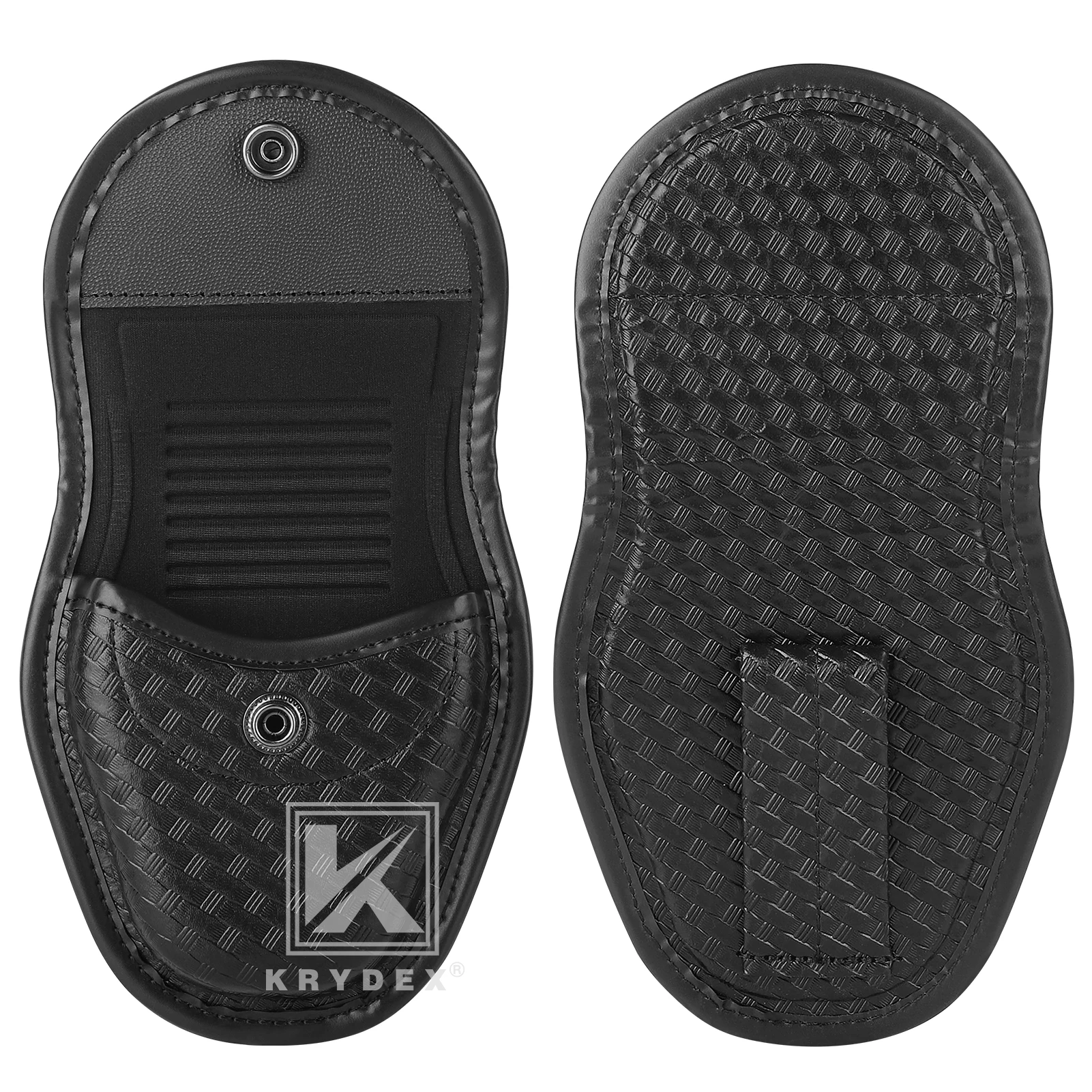 KRYDEX Hidden Snap Tactical Basket Weave Handcuff Case Single Handcuff Pouch For Law Enforcement Equipment Duty Belt