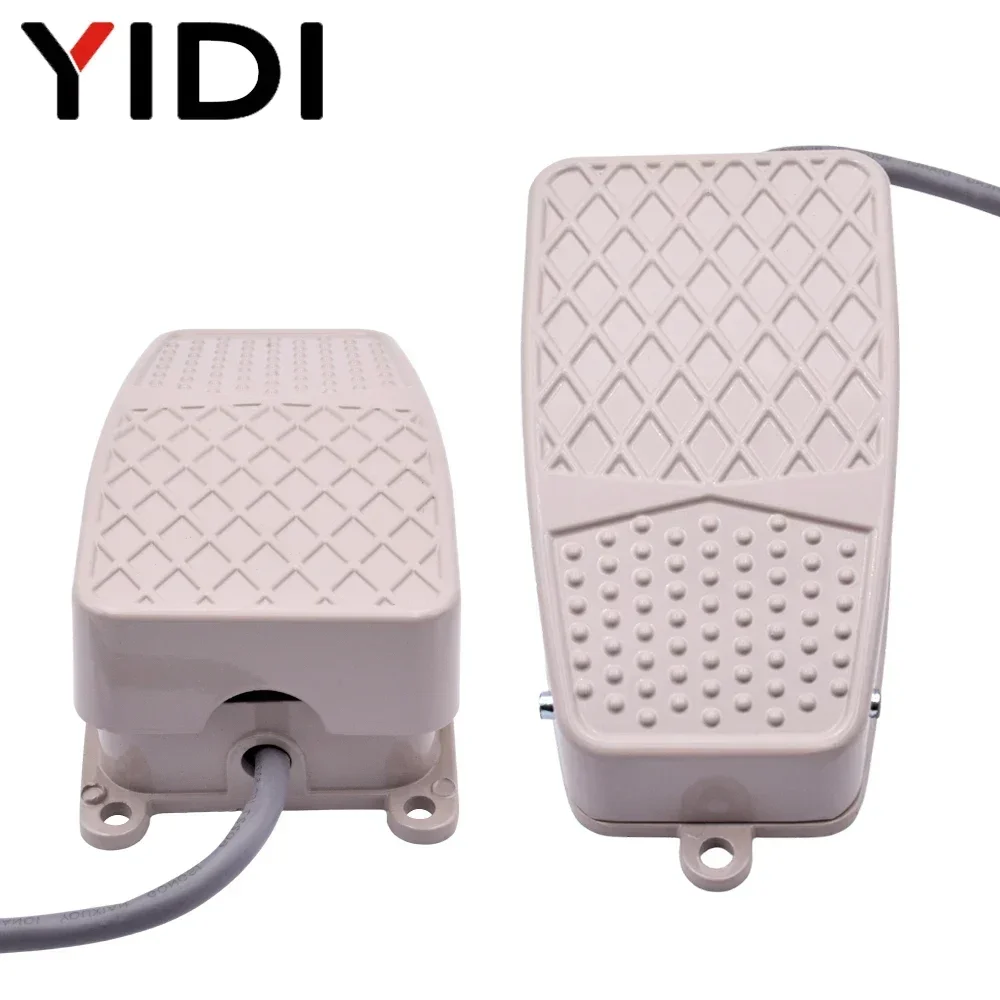 1pc FS-2 Foot Pedal Switch 220V 10A On Off Momentary Electric Power Metal SPDT 1NO1NC Footswitch for Industrial Machine