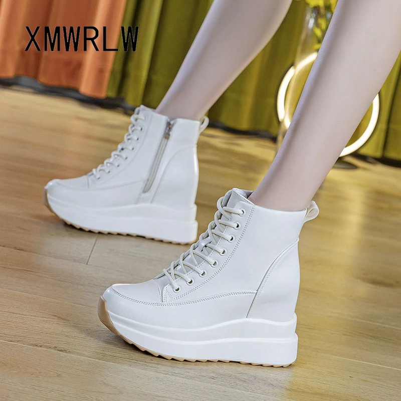 XMWRLW Genuine Leather Ankle Boots For Women Autumn Shoes Hidden Heel Ladies Ankle Boots Rubber Sole Women Autumn Boot Shoes