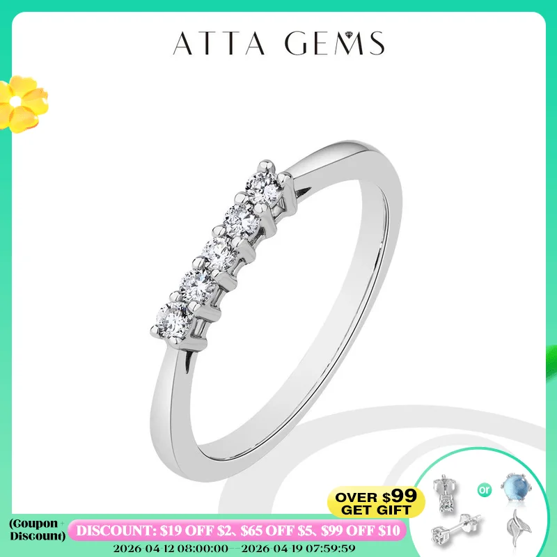 

ATTAGEMS 2mm Round Cut lab Diamond Ring Pure 10k 14K 18K Gold for Women Girl Anniversary Gift Simple Versatile Ring Fine Jewelry