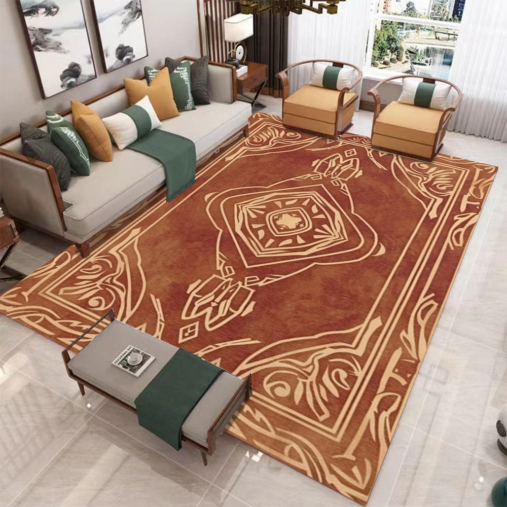 Rustikaler Stammesbereichsteppich, Art-Deco-Teppich mit Bauernhaus-Dekor für Wohnzimmer, Schlafzimmer, Küche, Fußmatte, schmutzabweisende, rutschfeste Bodenmatte