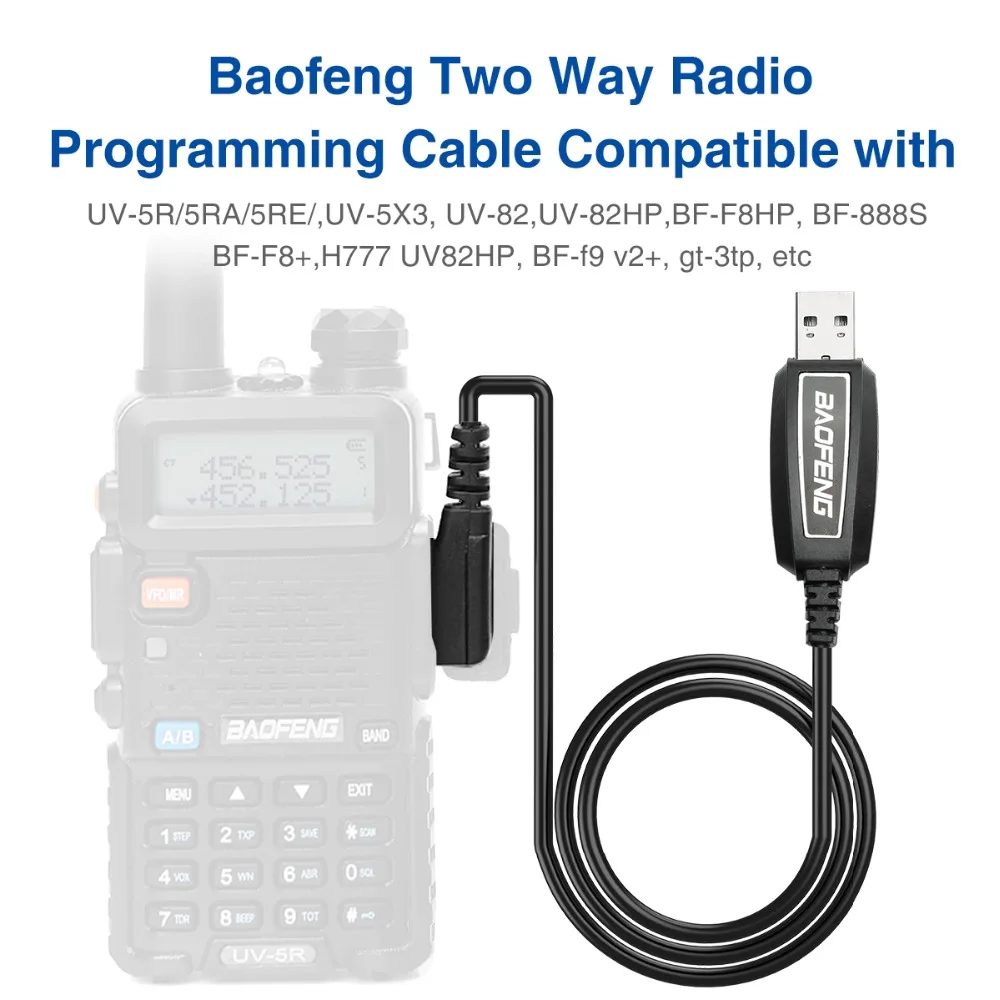 CH340 USB Programming Cable for Baofeng UV 82 888S UV 13 21  Pro Quansheng UV-K5 5R Plus Walkie Talkie Radio