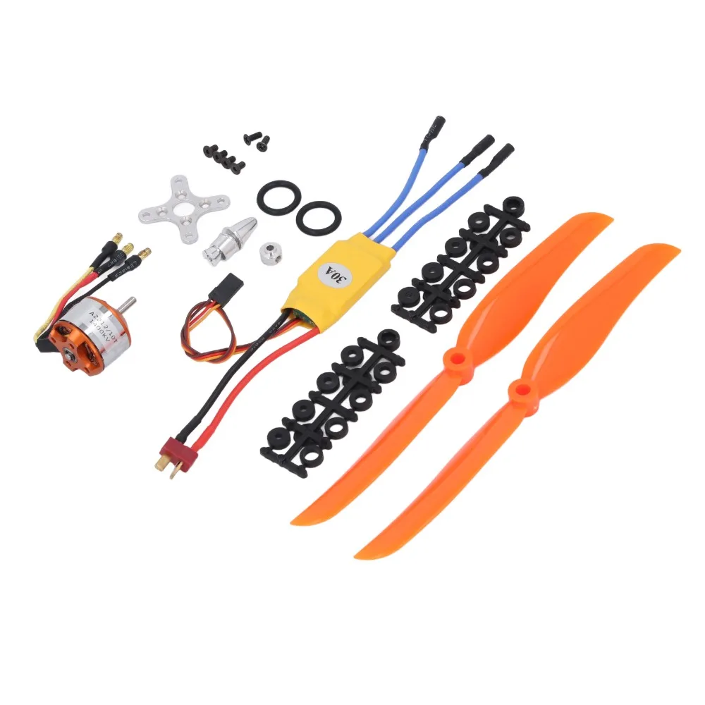 Durable 1400KV Brushless Motor 30A ESC 3.5mm Plug RC Motor Kit 8060 Propeller 2212 Size ESC Motor Combo For RC Airplane