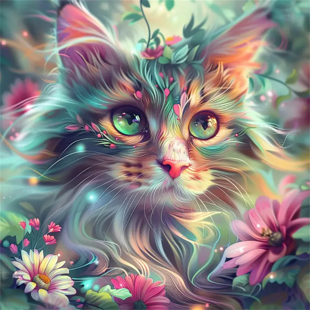 Ever shine DIY Diamant Stickerei Fantasie Tier kreative Hobbys Diamant Malerei Katze bunte Kunst Mosaik Gänseblümchen Wohnkultur