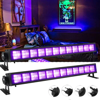 2 قطعة توهج في الظلام الطرف لوازم 40 LED الأسود UV ضوء 40 واط Blacklight بار التبديل ضوء ل هالوين الفلورسنت ملصق المرحلة