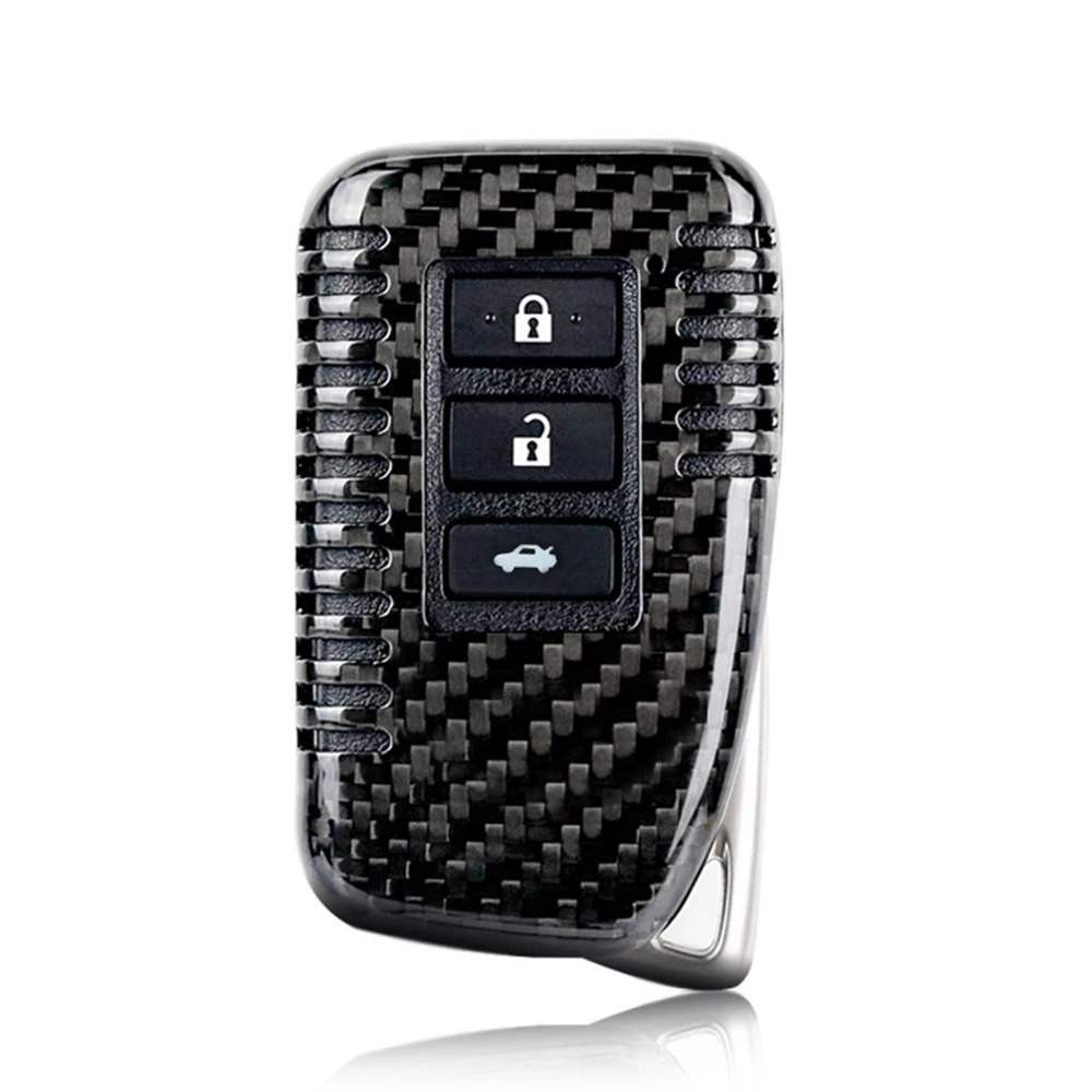 Carbon Fiber Triple Bond Auto Key Shell 3-Button Case Cover Cap For Lexus IS ES GS RC NX RX LX 200 250 350