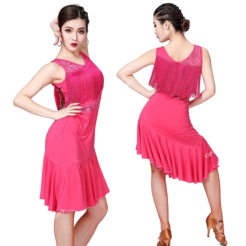 

Ladies Latin Dance Costume Dress Flapper Charleston Gatsby Party Fringes Dress Color Ballroom Cha Cha Latin Dance Skirt