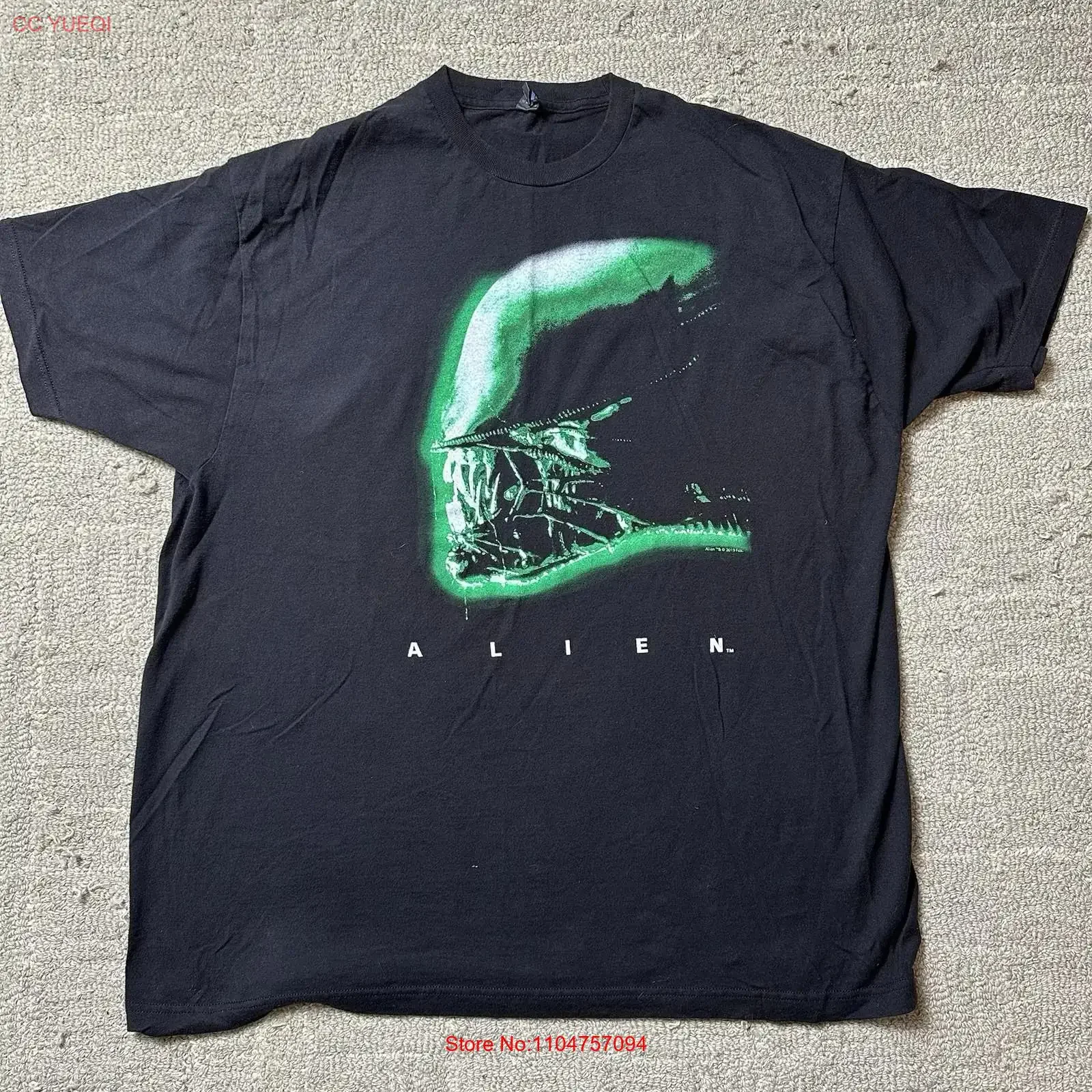 2013 Vintage Alien Movie Fox Side Profile Black T Shirt Size 2XL vintage Washed Soft Breathable fashion Stylish Slightly Unisex