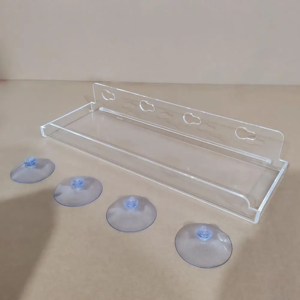 Window Plant Shelf Smooth Surface Storage Rack Acrylic Floating Shelf with Suction Cups Sturdy Window Plant Display Rack Wall