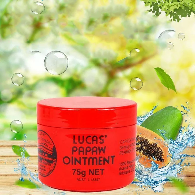 3PCS AU Lucas Papaw Zalf Uitslag Crème Lippenbalsem Wond Huidverzorging Papaya Huid Reparatie Papaw Crème Lucas Olie 75g