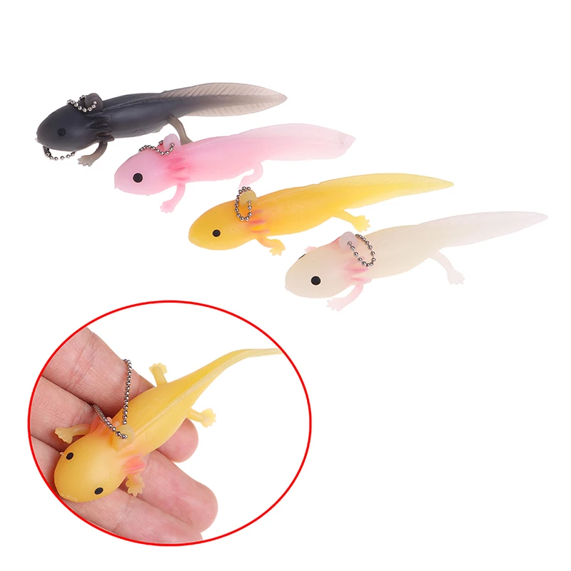 1pcs Funny 3D Soft Fish Stress Relief Keyring Mini Simulated Salamander Gift Bag Pendant TPR Decompression Squeeze Vent Toy