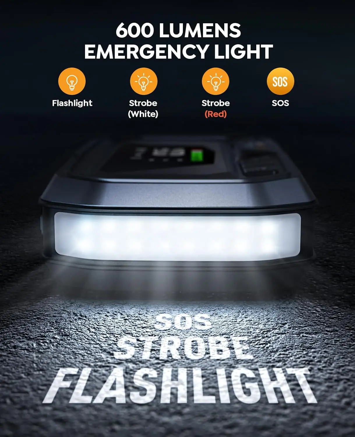 كاتب قفز محمول 12 في 1 مع ضاغط هواء، قوة 8000 أمبير لجميع الغاز ومركبات الديزل سعة 12 لترًا