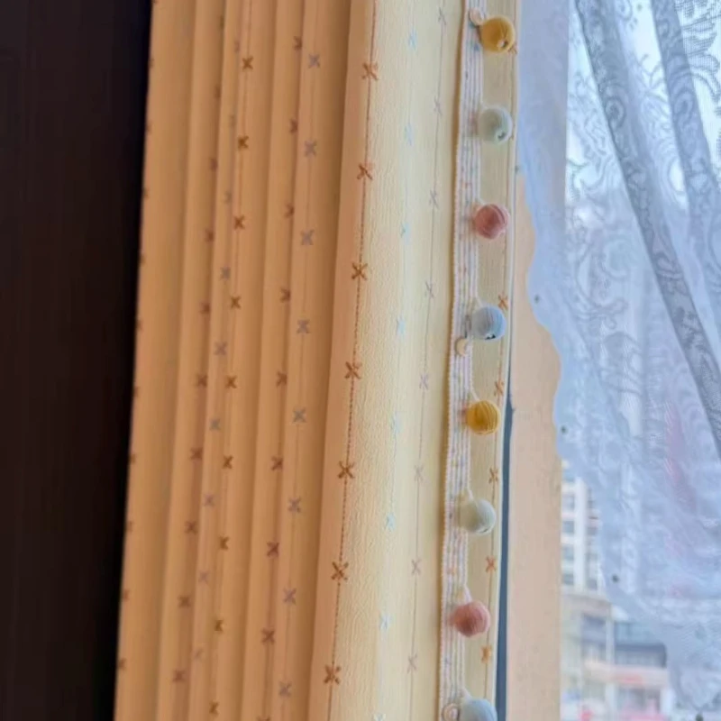 Custom Size Cream Bright Yellow Striped Semi-blackout Elegant Modern Curtains for Kids Boys Room Living Bedroom Window Decor
