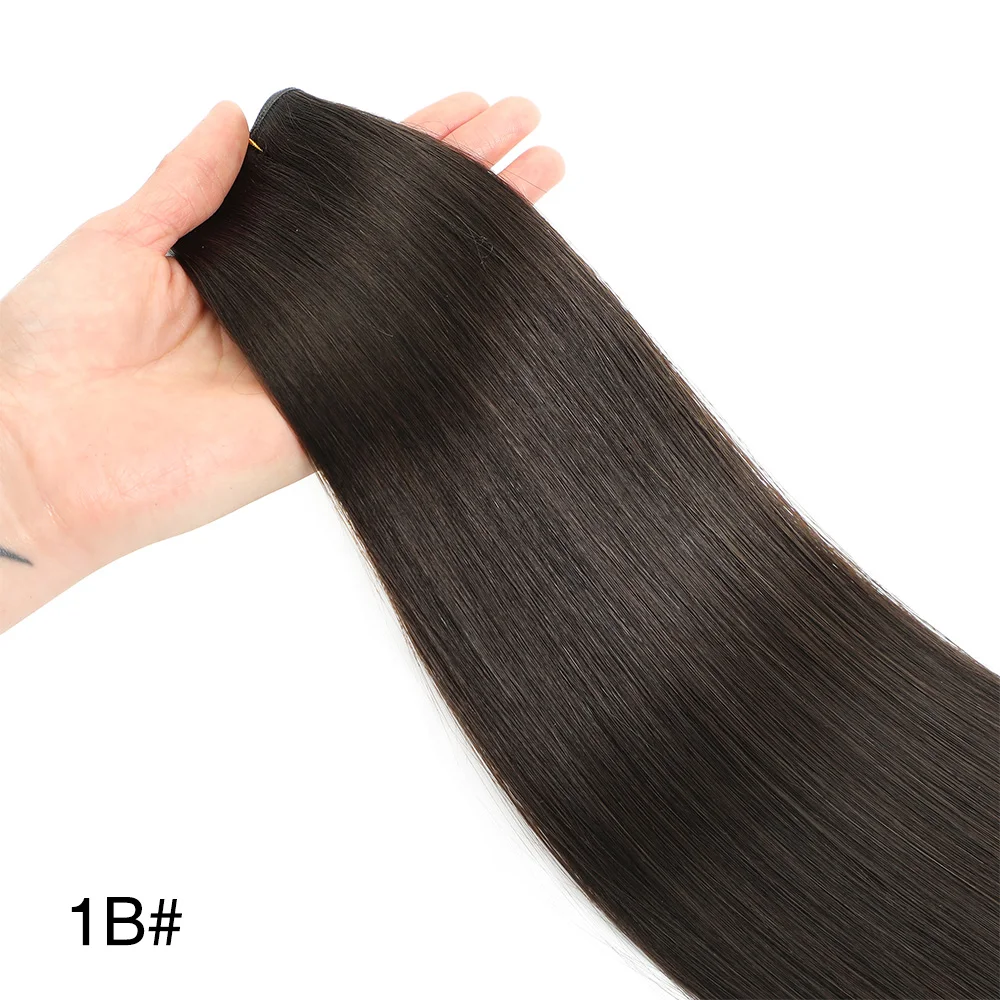 Genius Weft Haar Extensions Dubbel Getrokken Echt Menselijk Haar Dikke Punten Bone Straight Onzichtbare Platte Weft Knipbaar Salon Kwaliteit - afbeelding 1