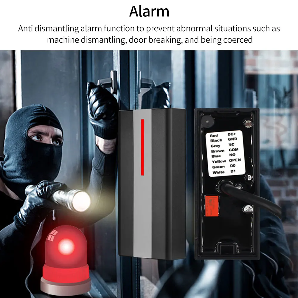 Standalone Access Control Machine Proximity RFID Card Reader Entry Door Opener IP68 Waterproof 3000 Users Wiegand Input Output