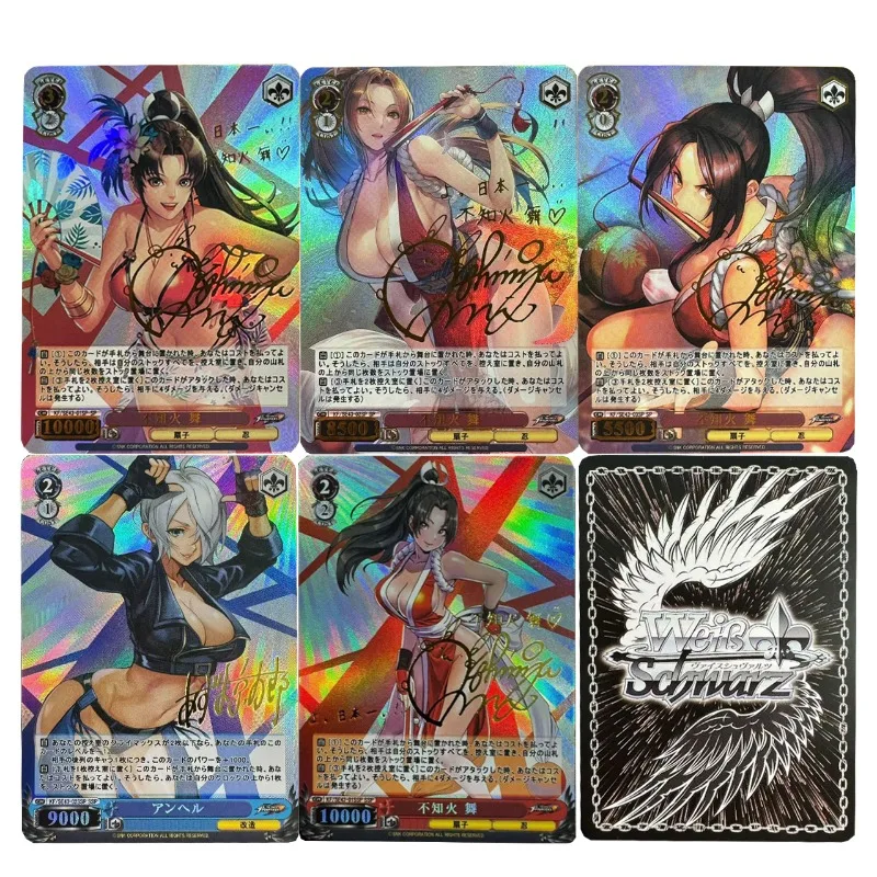 

DIY The King of Fighters Series Рефрактивная технология Самодельная игровая коллекционная карта Mai Shiranui Angel Yagami Iori Флэш-карта