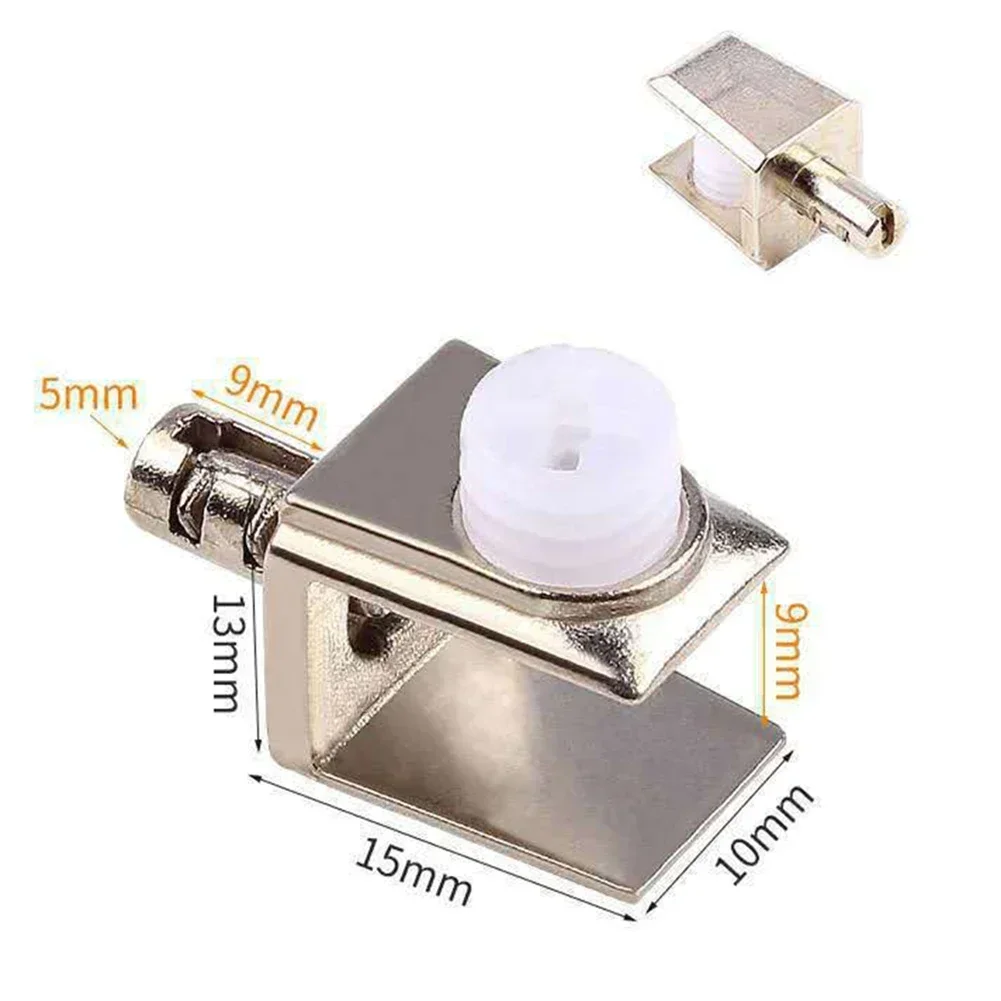 10Pcs Glass Clamp With Pin Wall Mounted Shelf Holder Zinc Alloy Adjustable Glass Fixing Clip For Home Improvemen Hardware