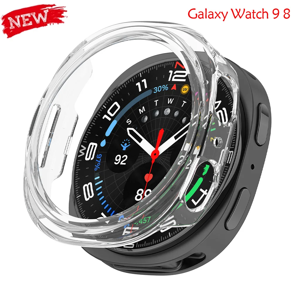 PC-Hartschale für Samsung Galaxy Watch 9/8 40mm 44mm Glänzende Schutzhülle Galaxy Watch 8Classic Ausgehöhlte Schale Zubehör