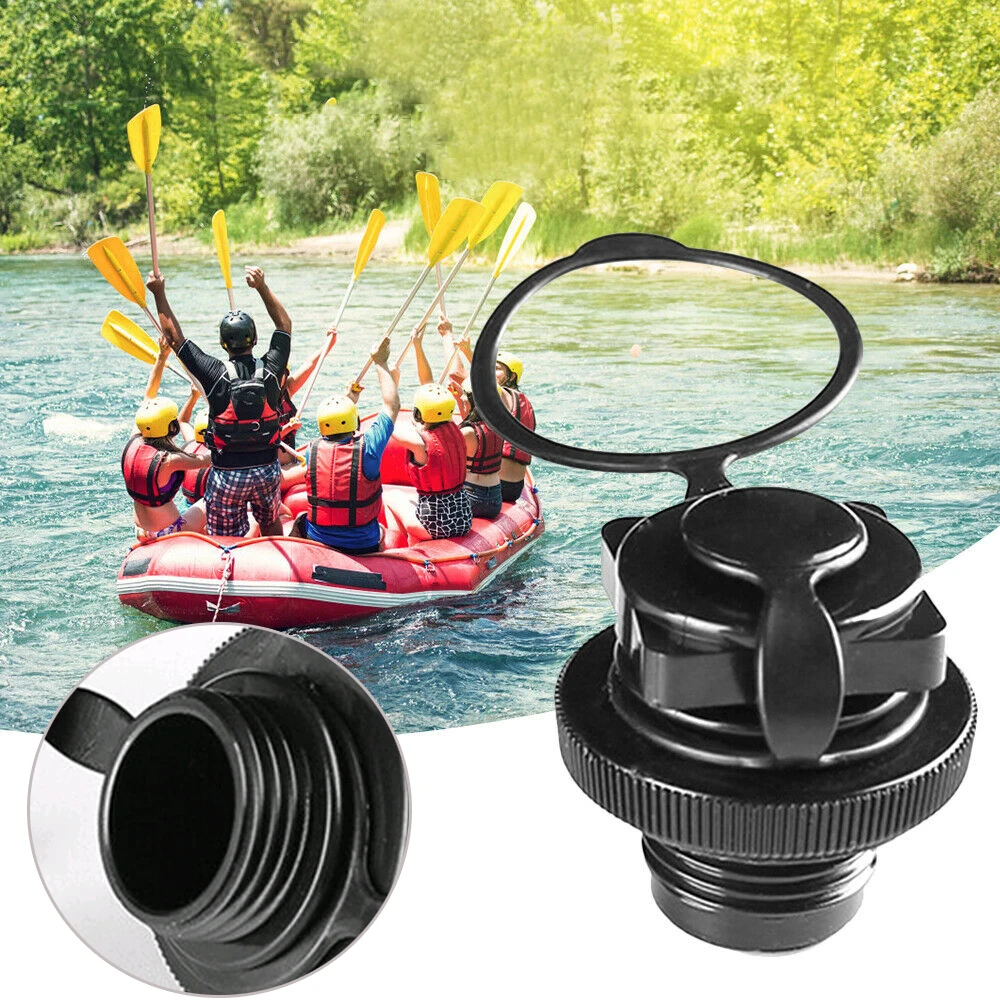 2pcs Black Boston Nozzle Octagonal Valve Inflatable Boat 2-in-1 Valve with Base PVC Inflatable Nozzle for Infatable Jacuzzi