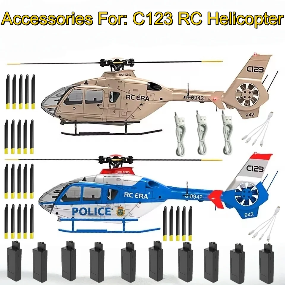 

11.1V 400mAh Battery For C123 RC Helicopter Battery Propeller C123 Brushless Helicopter Spare Parts Accessories Propeller USB