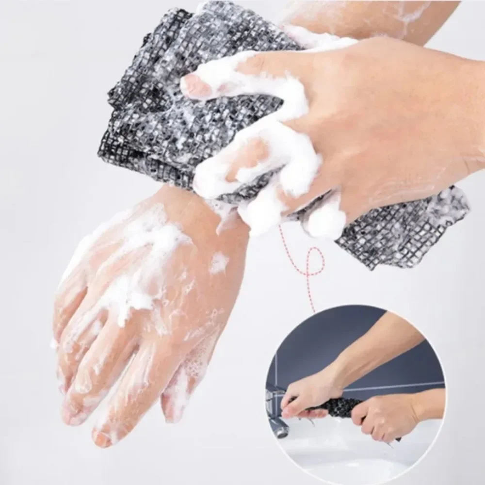 Paño de baño japonés para frotar, cepillo de toalla de nailon para toallas traseras, esponja Exfoliante para ducha, accesorios de baño para el cuerpo