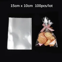 100pcs DIY Clear Cellophane Packing Bag Transparent Cone Candy Bag For Wedding Birthday Party Favors Bag Popcorn Plastic Bag