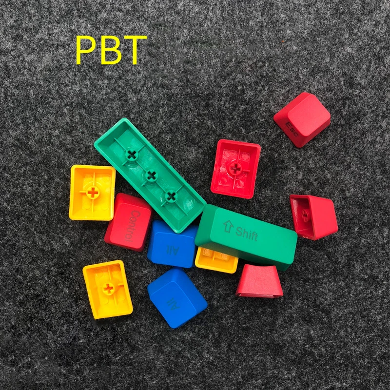10 Mac Keys Menu Control RGBY Colorful keycap Blank/Top/Side Printed PBT Keycaps for USB Mechanical Keyboard DIY Replacement