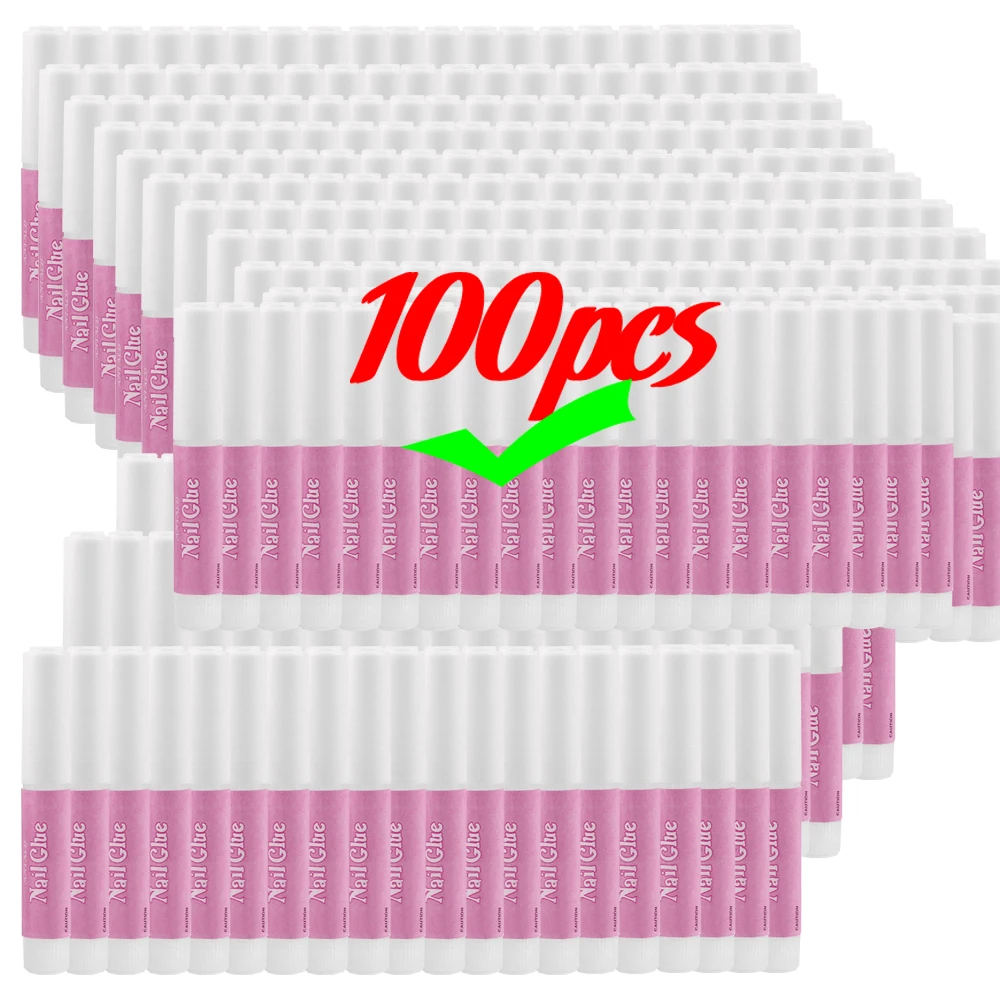 100Pcs Nail Glue for Acrylic Nails Press On Nails Professional Nail Tip Glue Long Lasting Nail Adhesive Glue Super Bond #Net2g