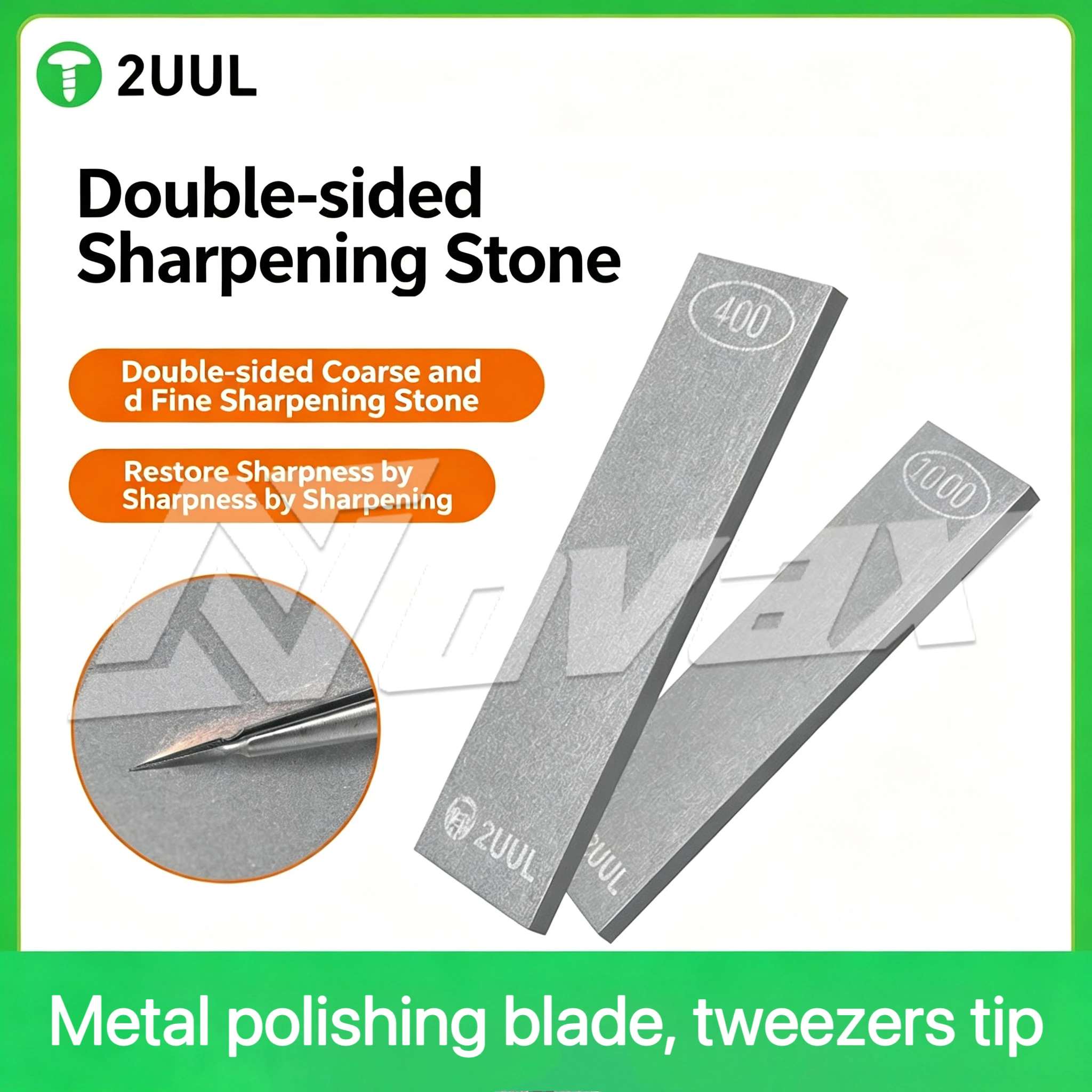 2UUL Double-Sided Sharpening Stone Multifunctional Metal Polishing Blade Sharpener