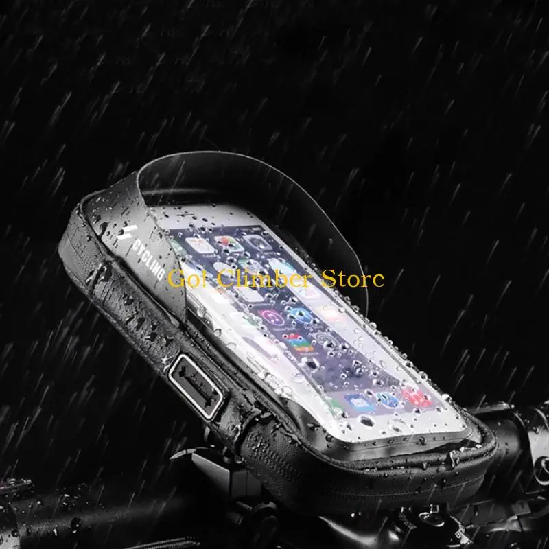 

Q84C 360 Rotation Front Frame Storage Bag TPU Touchscreen MTB Bike Cycling Waterproof Handlebar Top Tube Phone Mount