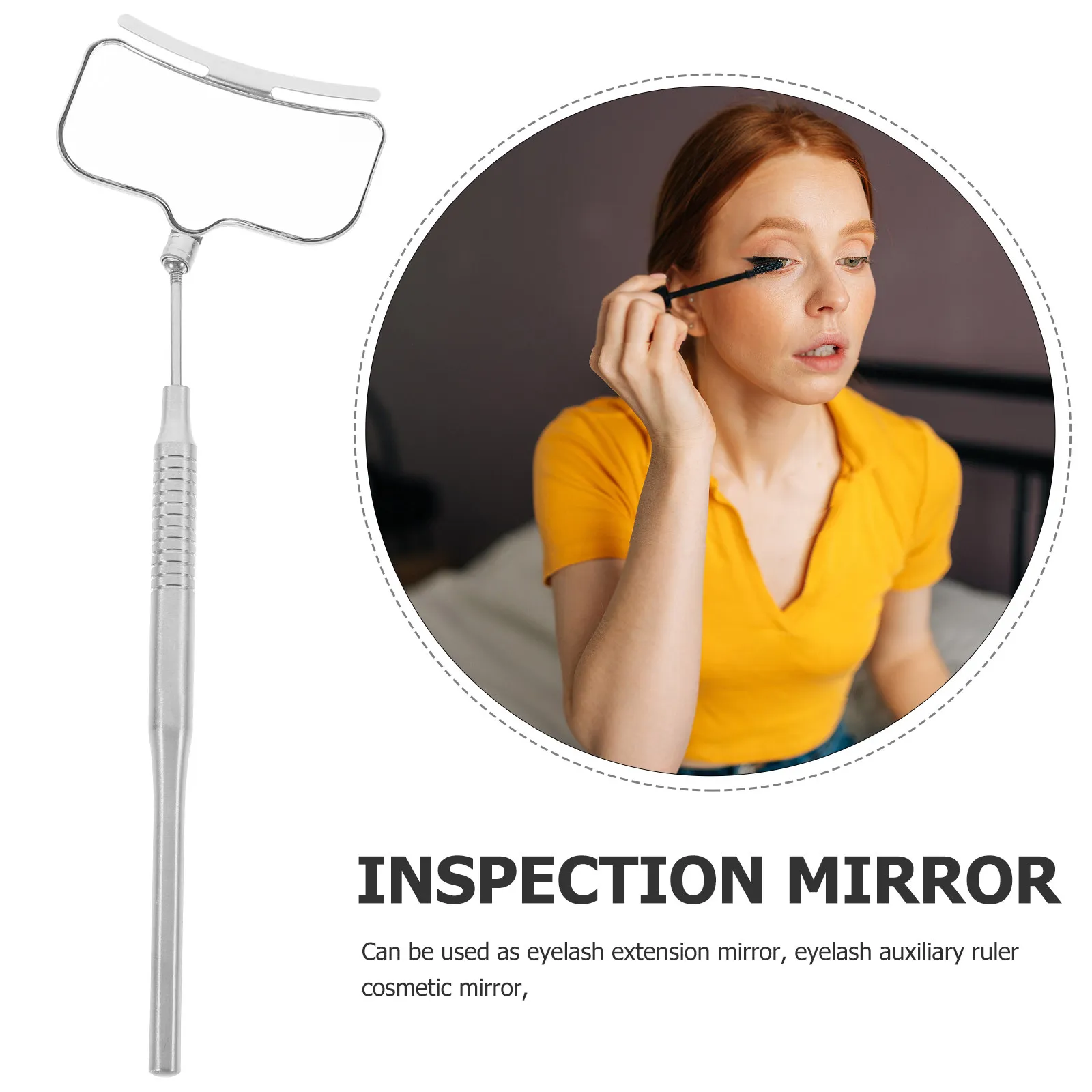 Lash Mirror Stainless Steel Lightweight Ergonomic Handheld Eyelash Mirror for Extensions Makeup Detail Check Lash Extension