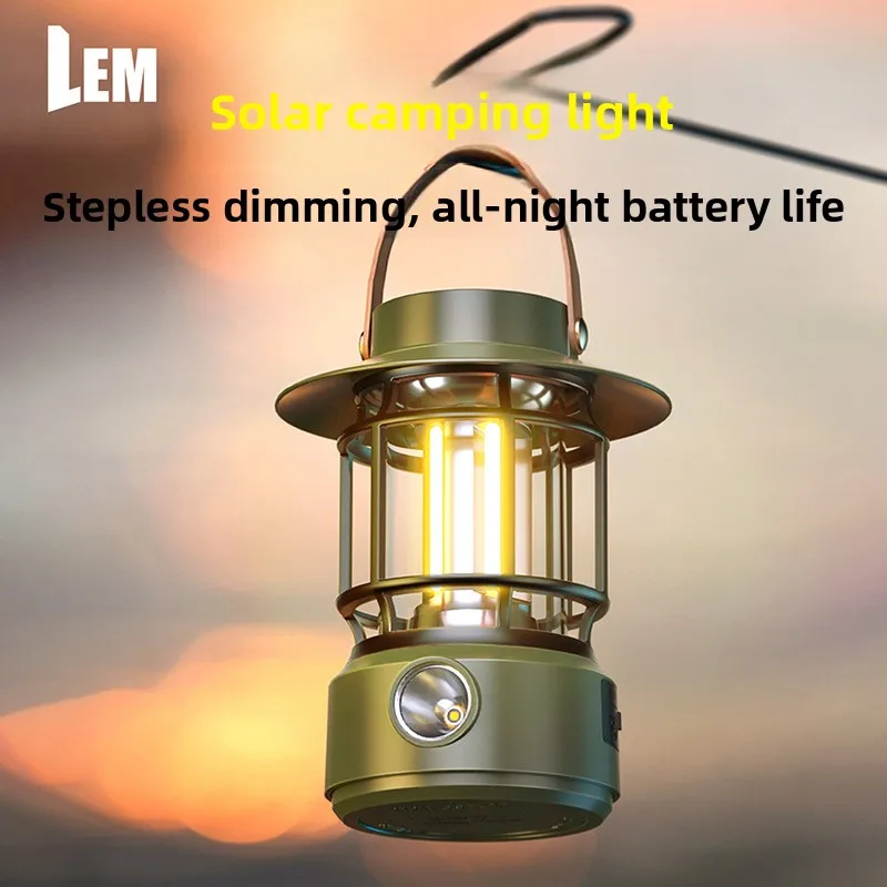 

Vintage Style Rechargeable Lantern - Classic Camping Lantern with Modern USB Charging, Portable Handheld Light Patio & Emergency