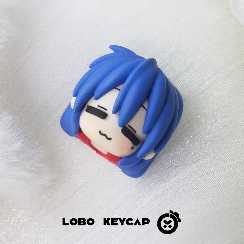 Lucky Star Izumi Konata Anime Artisan Keycap Original Resin Keycaps Custom Cute Cartoon Gaming Keycaps for Mechanical Keyboard
