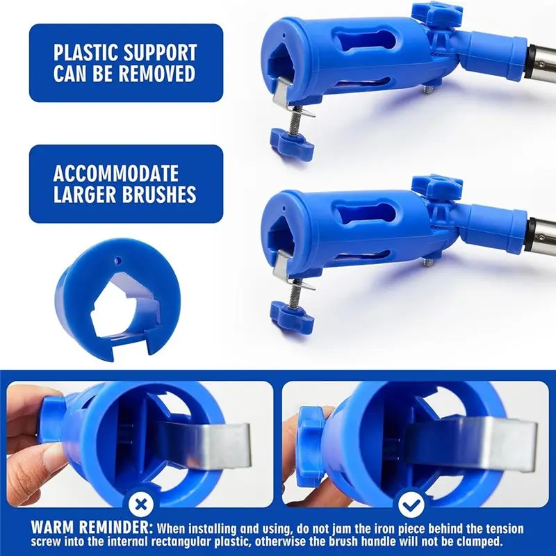 COME 2Pc Paint Brush Extender For Walls Extension Pole Attachments Roller Scraper Paint Brush Holder For Ceilings Trim Corner